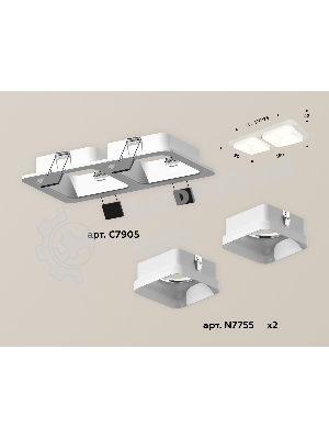 Комплект встраиваемого светильника Ambrella light XC7905013 SWH/FR белый песок/белый матовый MR16 GU5.3 (C7905, N7755)