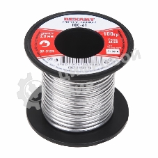 Припой катушка Rexant ПОС-61 без канифоли (O2,0мм, 100гр)