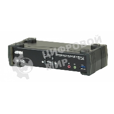 Переключатель KVM ATEN CS1922M-AT-G KVM+Audio+USB 3.0, 1 user USB+DP => 2 cpu USB+DP, со шнурами DP 2x1.5м.+USB 2х1.8м.