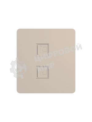 Розетка KRANZ ROUND компьютерная двойная RJ45+RJ45 кат6 с/у шелк