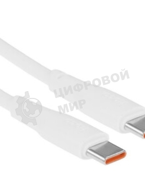 Кабель USB2.0 Hoco Type-C/Type-C, 5А, 240Вт, X93, 1м, белый, коробка