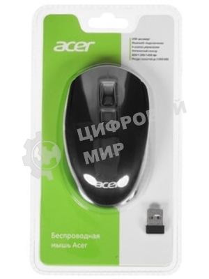 Мышь беспроводная Acer OMR070 черный, 1600 dpi, радиоканал, Bluetooth, USB, кнопки - 6