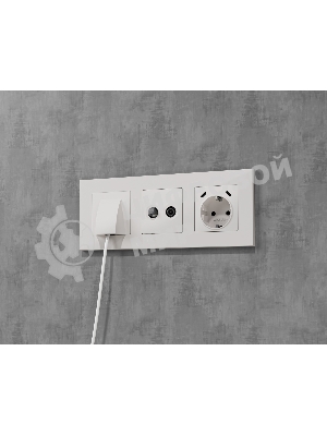 Комплект механизма электрической розетки 2USB С+C 20W с/з на винтовых зажимах 16A-250V ALFA Белый матовый QUANT (AP1305, VM165) MA130510