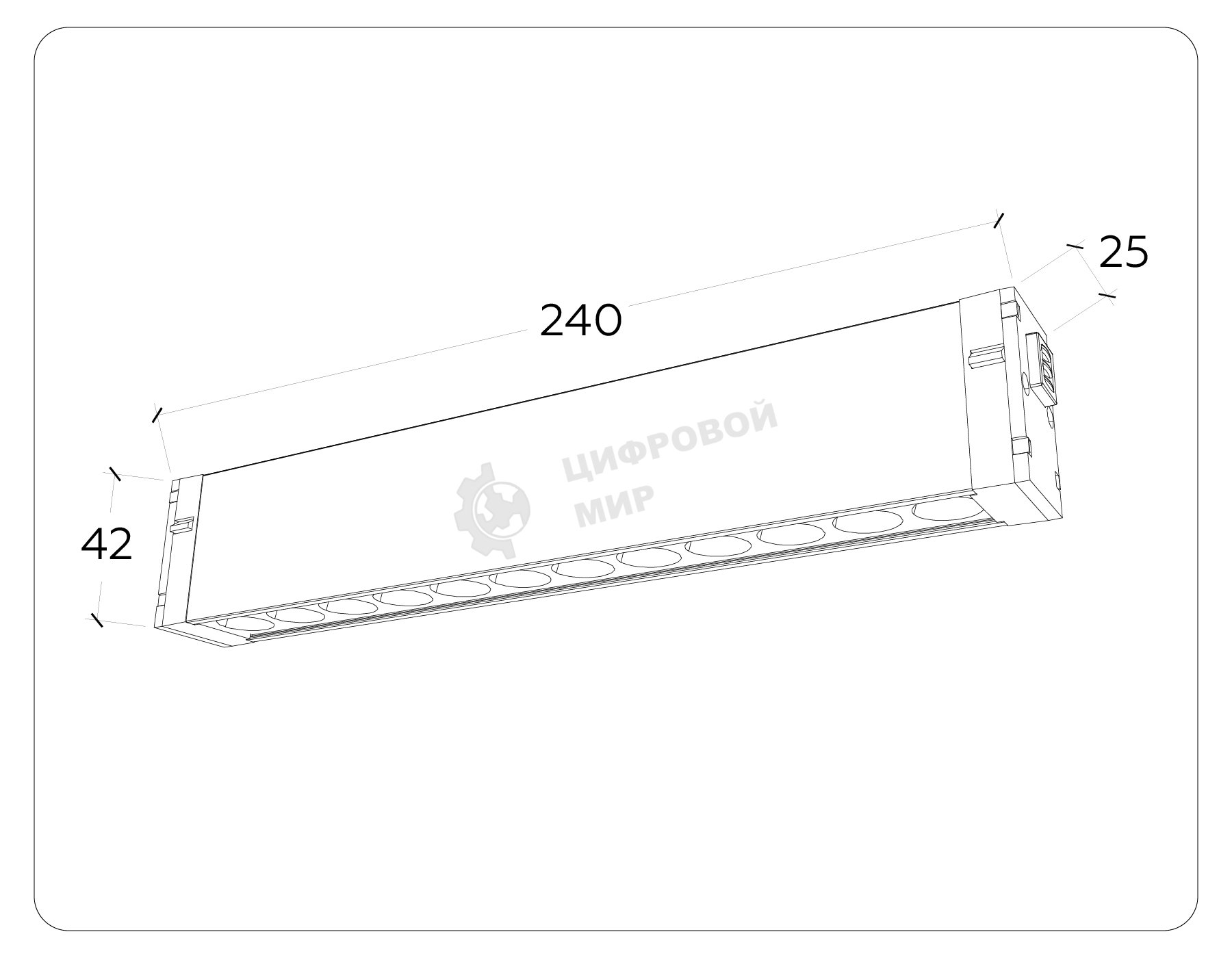 Управляемый светодиодный светильник для шинопровода Magnetic Ambrella light GL1302 BK черный IP20 12W 3000K-6400K 220V 24° 232*25*42 (Без ПДУ)