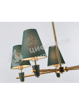 Люстра Ambrella light LH75051/5 BS/GN латунь/зеленый E14*5 max 40W D700*580