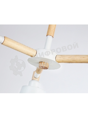 Светильник Ambrella light TR82204/3 WH/LW белый/светлое дерево E27/3 max 40W D560*430