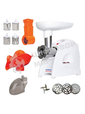 Мясорубка электрическая Аксион М41.03 белый, 1700 Вт, 2.0 кг/мин, реверс, защита от перегрузки, насадки - 8