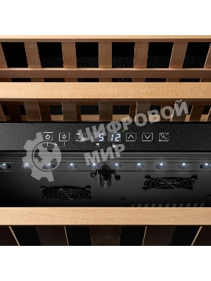 Винный шкаф Kuppersberg RBW 66, встраиваемый, High-Tech, объем 85 л, вместимость 36 бутылок, диапазон температуры 5-22 градусов, сенсорное открытие двери, 3 полки из бука, LCD дисплей, уровень шума 39 дБ, черный