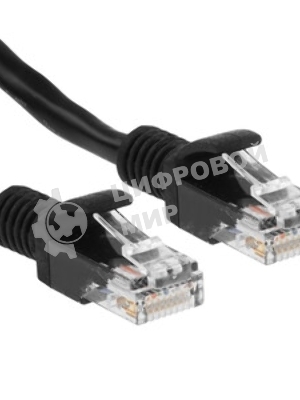 Патч-корд медный UTP Cablexpert PP10-1M/BK cat.5e, 1м, литой, многожильный, черный