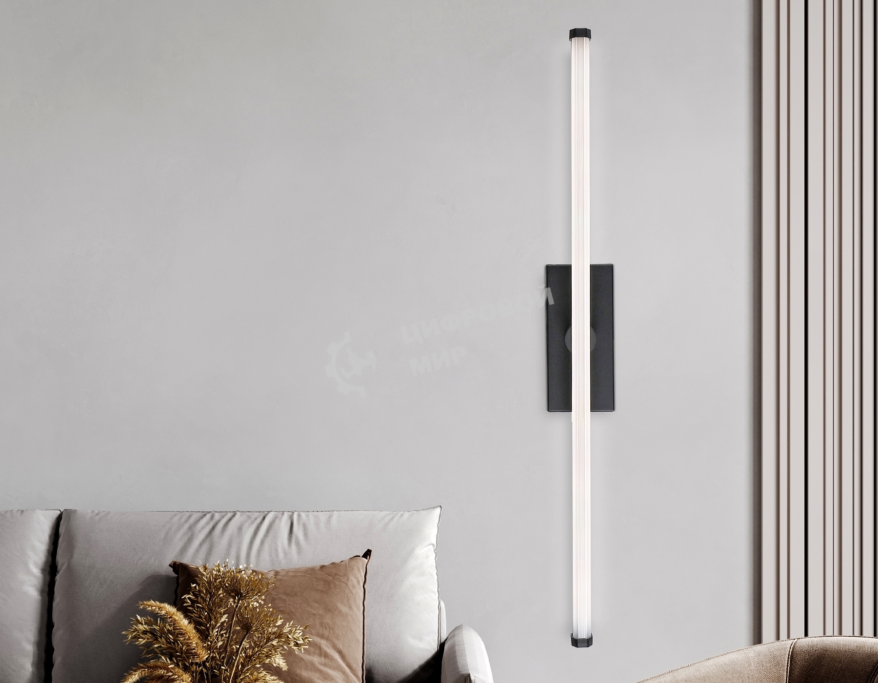 Настенный светодиодный светильник Ambrella light FL6112 BK черный 9W 3000K-6400K 410*40*80