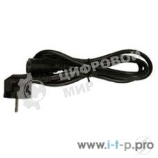 Кабель питания Gembird 3.0м, черный, с заземлением, пакет