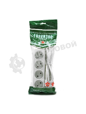 Удлинитель Гарнизон EL-NL4-W-2, 4 розетки допустимый ток 10А, длина 2 м.