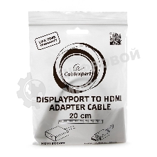 Переходник DisplayPort ->; HDMI Cablexpert A-DPM-HDMIF-002-W 20M/19F, белый, пакет (078733)