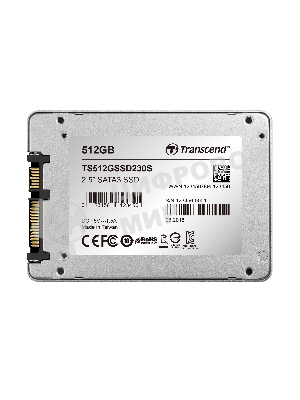 Накопитель SSD Transcend 230S, 512Gb, SATA III, 2.5