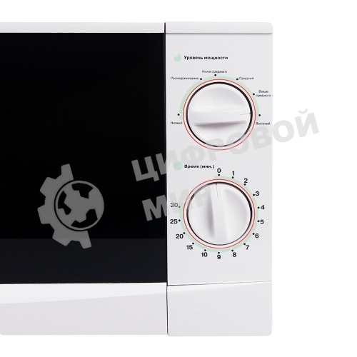Микроволновая печь Mystery MMW-2012 белый, 20 л, 800 Вт, переключатели - поворотный механизм