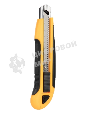 Нож канцелярский Deli E2091 шир.лез.18мм выдвижное лезвие фиксатор усиленный сталь желтый блистер