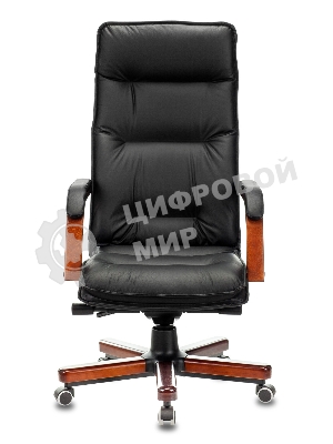 Кресло Бюрократ T-9927WALNUT/BLACK черный, кожа