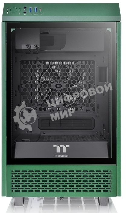 Компьютерный корпус Thermaltake The Tower 100 Racing Green без БП miniITX 1x120мм 3x140мм 2xUSB 3.0 audio bott PSU