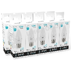 Лампа светодиодная Gauss Elementary 30222 12Вт цок.: E27 свеча 220B 4100K св. свеч. белый нейт. (упак.: 10 шт)