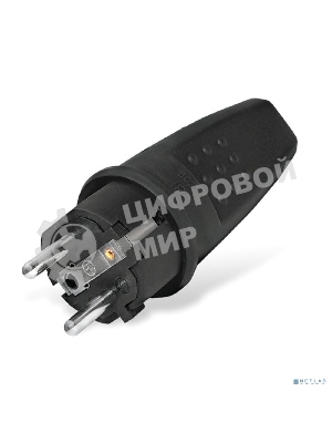 Вилка прямая c заземлением каучук 16А 250В IP44 (602227) UNIVersal