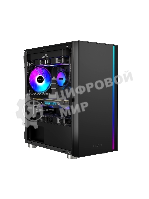 Компьютерный корпус без блока питания PCCOOLER LM300 ARGb BK, Flat Mid Tower, черный, TG, 0.45 SPCC, 1x120мм mATX, mITX 170/330/150мм 2x2.5