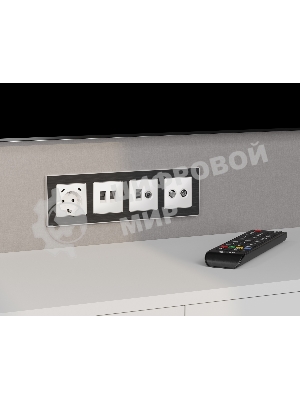 Комплект механизма электрической розетки 2USB С+C 20W с/з на винтовых зажимах 16A-250V ALFA Белый матовый QUANT (AP1305, VM165) MA130510