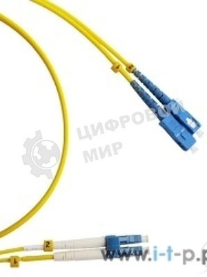 Патч-корд Hyperline FC-D2-9-LC/UR-SC/UR-H-1M-LSZH-YL (FC-9-LC-SC-UPC-1M) Патч-корд волоконно-оптический (шнур) SM 9/125 (OS2), LC/UPC-SC/UPC, duplex, LSZH, 1 м