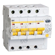 Выключатель автоматический дифференциального тока 4п C 25А 100мА тип AC 4.5кА АД-14 IEK MAD10-4-025-C-100