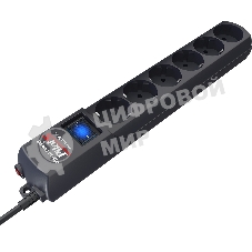 Сетевой фильтр ZIS Pilot S удлинитель 3 м 15А 6 розеток, серый арт.039