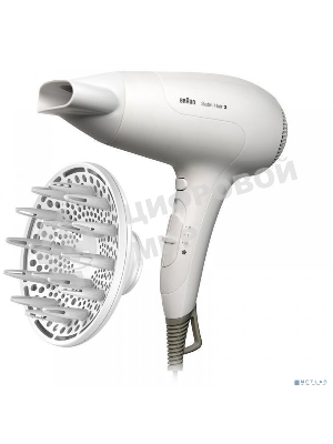 Фен Braun HD385 Satin Hair 3 белый, 2000 Вт, ионизация