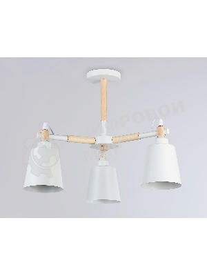 Светильник Ambrella light TR82204/3 WH/LW белый/светлое дерево E27/3 max 40W D560*430