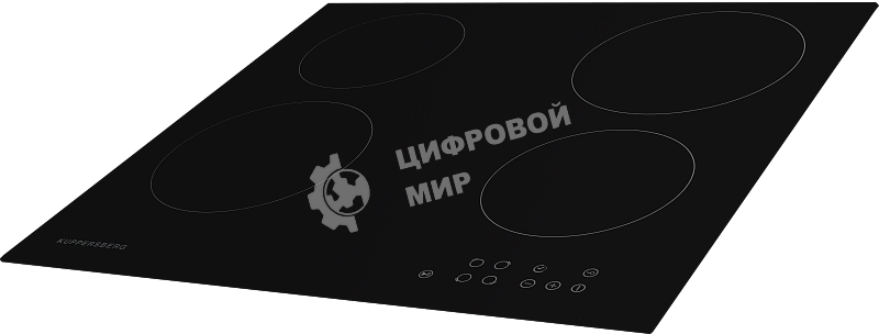 Электрическая варочная панель Kuppersberg ECO 601/ширина 60 см, 4 зоны ускоренного нагрева HI-Light, сенсорное управление, 5 цифровых дисплев, 9 уровней мощности, автоотключение, защита от детей, индикаторы остаточного тепла, Таймер, Stop & Go, черный, пр