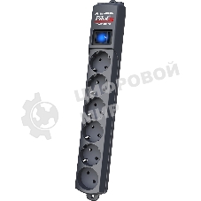 Сетевой фильтр Pilot S 6 розеток (5 евро + 1 без заземления) 5 м, графит