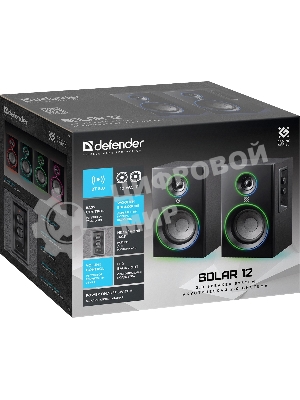 Акустическая 2.0 система Defender Solar 12 12 Вт, подсветка, BT, 230В