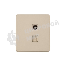 Розетка KRANZ ROUND компьютерная RJ45 кат6 + TV с/у шелк