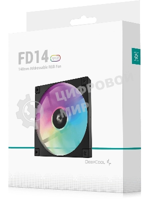 Вентилятор для корпуса DEEPCOOL FD14 ARGb черный, 140 мм, 1650 об/мин, 25.2 дБ, 4 pin