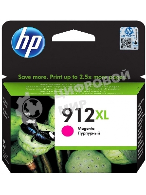 Картридж струйный HP 912XL 3YL82AE пурпурный (825 стр.) для HP OfficeJet 801x/802x