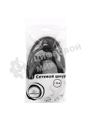 Кабель питания для UPC Gembird/Cablexpert, 1.8м, Schuko-С19, 16А, черный, с заземлением