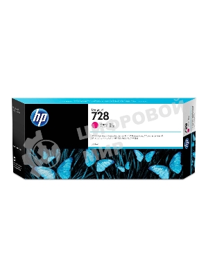 Картридж струйный HP F9K16A (HP 728) для DesignJet T730, T830. Пурпурный. 300 мл.