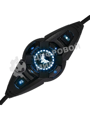 Гарнитура Crown CMGH-3101 чёрный/синий, проводная, подсветка