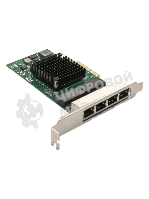 Сетевой адаптер ExeGate EXE-BCM5719 (PCI-E x4 v2.0, порты 4xRJ45, 10/100/1000Mbps, Gigabit Chipset Broadcom BCM5719)