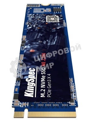 Накопитель SSD KingSpec NE-512, 512Gb, M.2 2280, PCIe 3.0 x4, NVMe, R/W 2400/1700