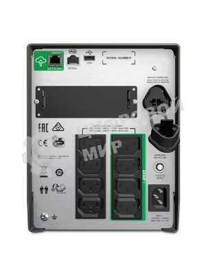 Источник бесперебойного питания APC Smart-UPS 1000VA/700W, Line-Interactive, LCD, Out: 220-240V 8xC13 (4-Switched), SmartSlot, USB, SmartConnect, черный, 1 year warranty (REP: SMT1000I)