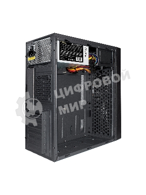 Компьютерный корпус Miditower ExeGate AA-440-UNS500 (ATX, БП UNS500 с вент. 12см, 2*USB, аудио, черный)