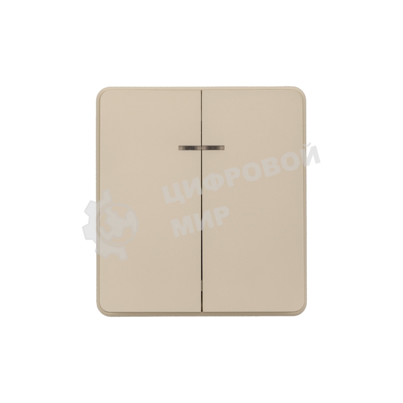 Выключатель KRANZ ROUND 2 кл проходной (переключатель) с подсветкой 10А с/у шелк KRANZ