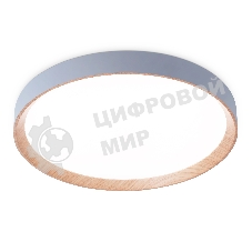 Потолочный светодиодный светильник Ambrella light FZ1322 GR/LWD серый/светлое дерево IP20 60W 3000-6400K D490*80 (ПДУ ИК)