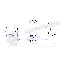Алюминиевый профиль Ambrella light GP1100AL серебро 2000*30.6*6