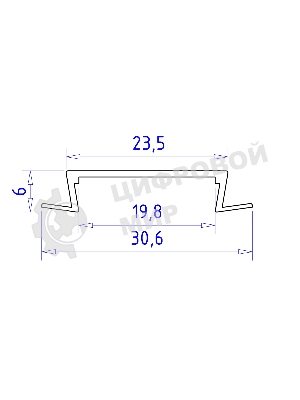 Алюминиевый профиль Ambrella light GP1100AL серебро 2000*30.6*6