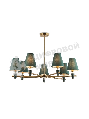 Люстра Ambrella light LH75053/7 BS/GN латунь/зеленый E14*7 max 40W D840*580