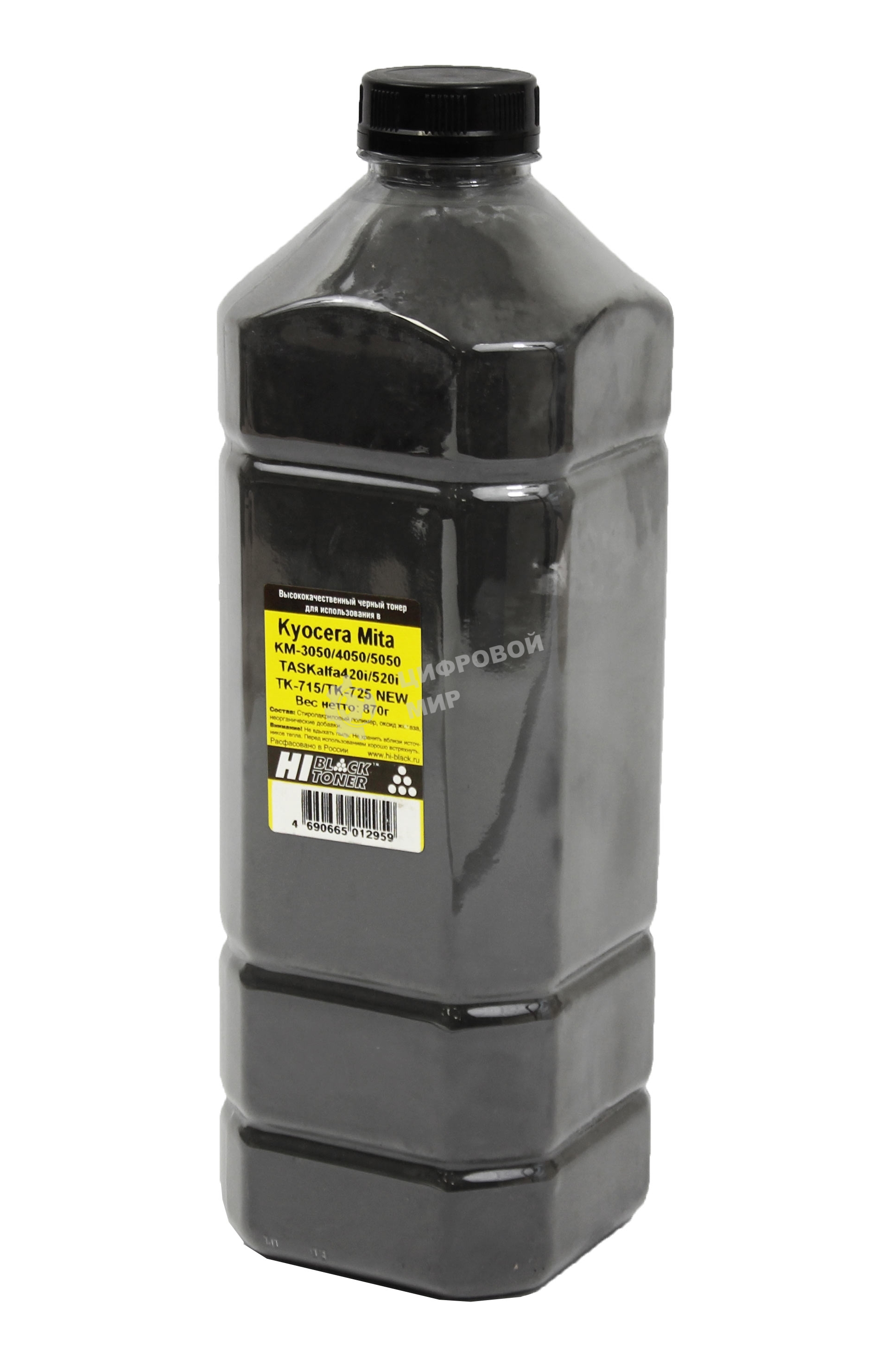 Тонер Kyocera KM-3050/4050/5050 (Hi-Black) TK 715, 870 г, канистра